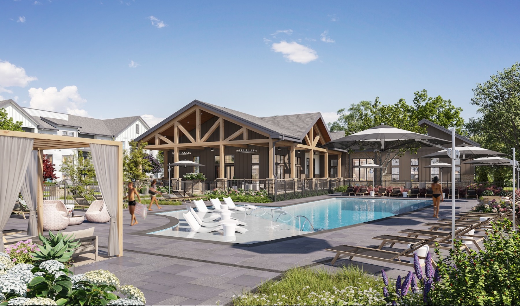 Resort-style swimming pool