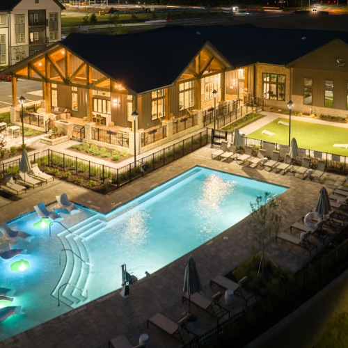 Resort-style swimming pool