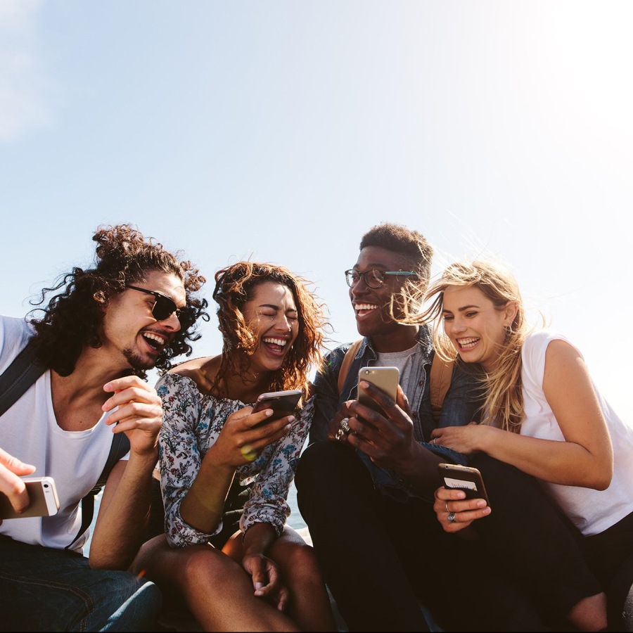 group of friends outside